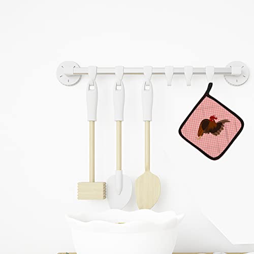 Caroline's Treasures Bb7842Pthd Malaysian Serama Chicken Pink Check Pair Of Pot Holders Kitchen Heat Resistant Pot Holders Sets Oven Hot Pads For Cooking Baking Bbq, 7 1/2 X 7 1/2 #TOP2