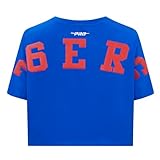 Pro Standard Womens NBA Philadelphia 76ers Wingspan Short Sleeve Boxy Tee Royal Blue M