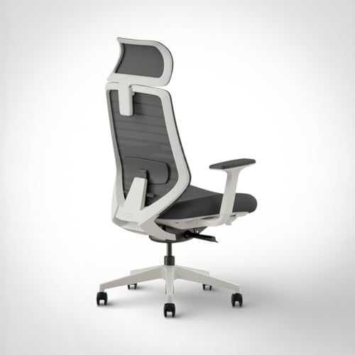 Image of Model 11 Ergonomic Chair with Headrest | Italian Donati Tilt, Breathable Mesh, Seat Depth, Lumbar & Tension Adjustment | Adjustable Armrests & WFH Chair | Contrast | Nylon | 7-Year Warranty