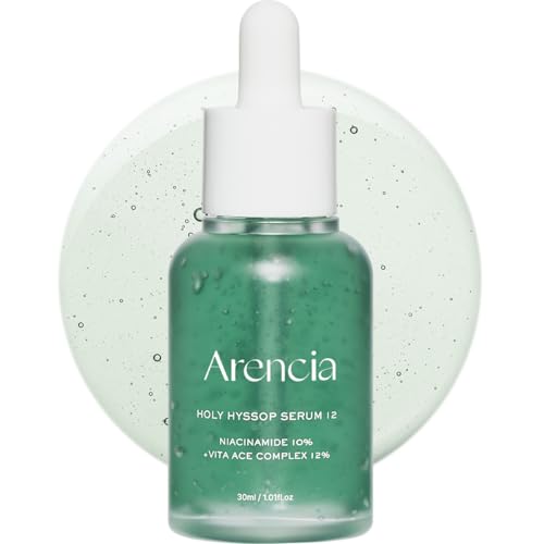 Arencia Hyssop Glow Serum, 10% Niacinamide, 12% Vitamin A,C,E - Hydrating, Moisturizing, Anti-Aging Serum for Korean Glass Skin