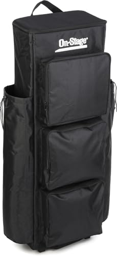 On-Stage GR9000 Gig Rider (Live-Sound Equipment Transporter on Wheels for Mic and Speaker Stands, Microphones, Cables, and Accessories, Load In, Load Out, Rolling Suitcase, Trolley Bag, Nylon, Black)