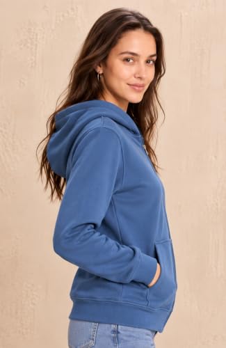 Image of SANE ORIGINALS Women's Cotton Blend Fleece Zip Up Hoodie Sweatshirt, Warm Winter Full Zip Jacket with Kangaroo Pockets