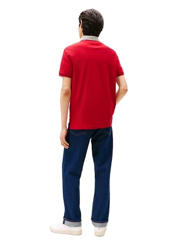 Camisetas polo casuales para hombre de Tommy Hilfiger, manga corta, corte regular con diseño de escudo y cuello miniatura 4