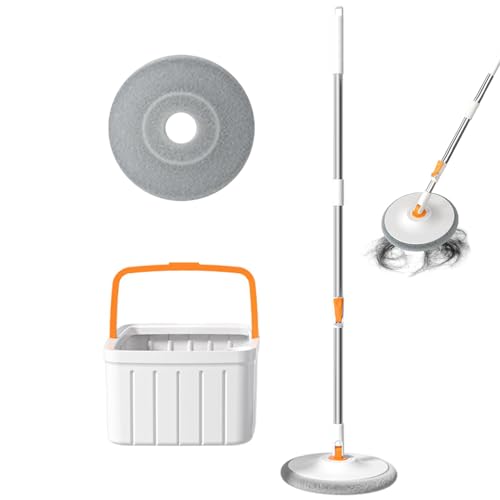 Wischeimer Set - Flacher Wischmopp & Reinigungseimer Set - Leichte Reinigungswerkzeuge mit Schmutzig/Sauberes Wassertrennsystem, Haushaltsbedarf Rotationsantrieb Mop für Zuhause