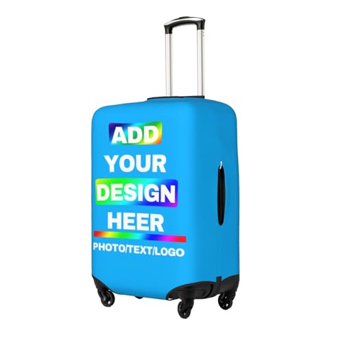 Custom Luggage Cover for 18-32 Inch Suitcase Customized Washable Travel Suitcase Cover Add Your Own Name Photo Text Double-Sided2