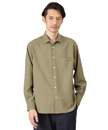 [ タケオキクチ ] カジュアルシャツ 【Made in JAPAN】麻調ショートカラーシャツ 07082006 メンズ オリーブグリーン(026) 04(LL)