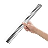 LOLIPPYY Fensterfolie Sichtschutz Selbstklebend Statisch UV hitzeschutz Beidseitig Silberne Elektrostatikfolie Einseitig Durchsichtig für Bad Büro und Wohnräume