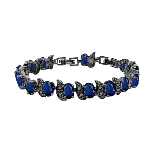 Image of LMXXVJ Fashion Tennis Bracelet Created Emerald White Gold Plated Charm Bracelet Gifts Jewelry for Women