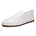 MTnoble Lazo de Ocio for Hombre Lace Up Vegan Cuero Delantal Toe Tassel Smoking Stretch Zapatillas Flat Block Tacón (Color : White, Size : 43 EU)