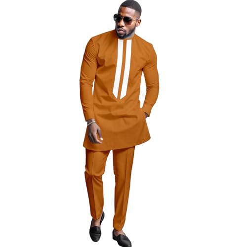 Ensemble africain Dashiki homme pour mariage et grandes cérémonies avec pantalon et chemise longue