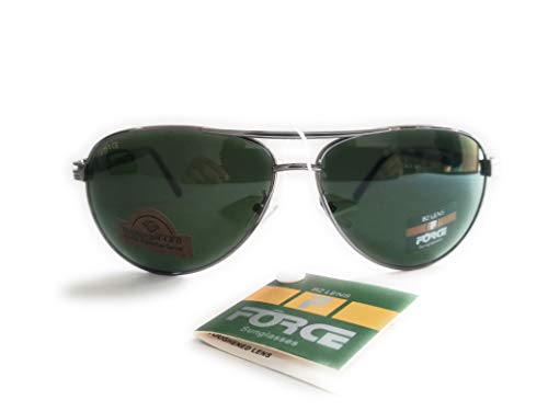 Image of Force Green Lens With Silver Frame Aviator Sunglasses