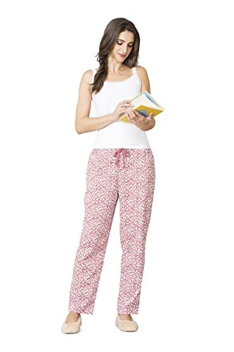 Image of Van Heusen Women's Printed Lounge Pants | Drawstrings & Side Pockets | Ultra Soft Fabric | Relaxed Fit | At home pyjamas | Everyday Comfort | Printed | Style 55306 | Available in Pack of 1 & 2