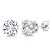 Gem Stone King 1.60 Cttw Moissanite Friction Back Stud Earrings For Women Men | 925 Sterling Silver | Round 6MM
