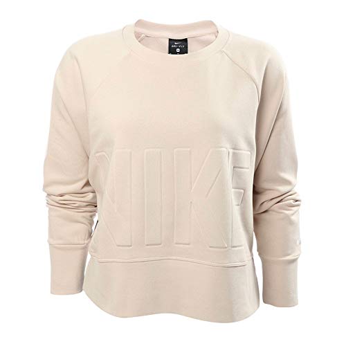 NIKE Women Cropped Training Sweat Women's Sweatshirt - Beige, Medium - 40/42