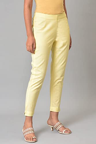 Image of W for Woman Women's Slim Fit Mid Rise Strechable Slim Pants | Trousers