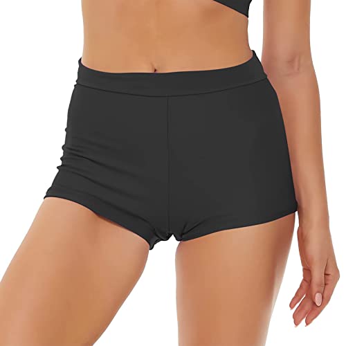 Women's Swim Shorts High Waisted Bathing Suit Bottoms Tummy Control Swim Boyshorts Full Coverage Boardshort Cut Low Rise3