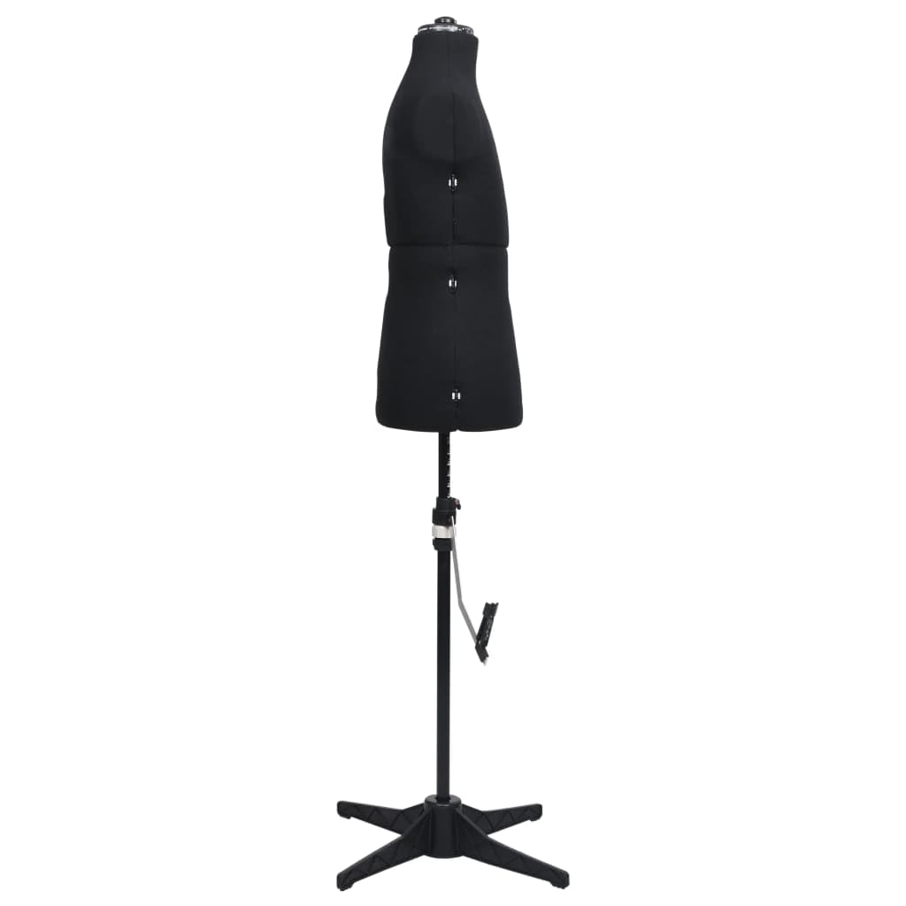 vidaXL Schneiderpuppe Verstellbar Männlich Schaufensterpuppe Torso Mannequin Schaufensterfigur Modepuppe Schneiderbüste Schwarz Größe 37-45