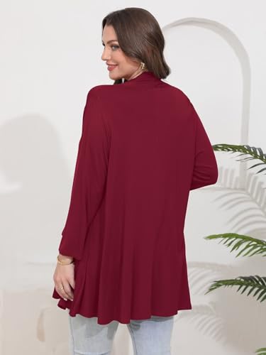 Image of BELAROI Plus Size Lightweight Cardigan Sweaters for Women Casual Open Front 3 /4 Sleeve Cover Up