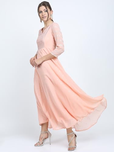 Image of Vishudh Women's Dress & Dupatta Set | Ready-to-Wear Indian Outfit for Women | Coordinate Fashion for Indian Celebrations