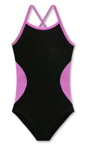 Image of LUOUSE Swimwear for Girls Swimsuits Quick Dry Cross-Back Adjustable Strap Bathing Suit for Kids 2-13 Years