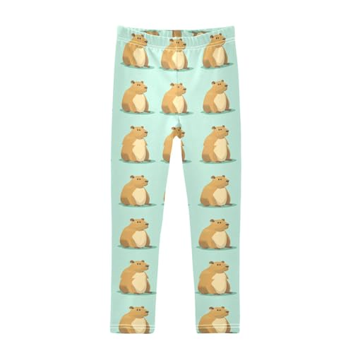 Funny Capybara Animal Girls Casual Leggings for Kids Printed Long Pant Bottoms Stretch and Soft