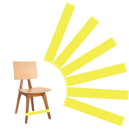 6 Pcs Chair Bands Improve Focus ADHD Chair Bands Stretchy Chairs Band for Kids with Fidgety Feet Rubber Feet Band ADHD Tools for Kindergarten School Classroom Desk Chairs for Kids Students (Yellow)