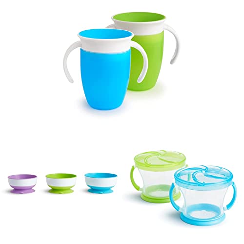 Image of Munchkin® Miracle® 360 Trainer Sippy Cup with Handles (2 Pack) and Munchkin® Snack Catcher® Toddler Snack Cups (2 Pack)