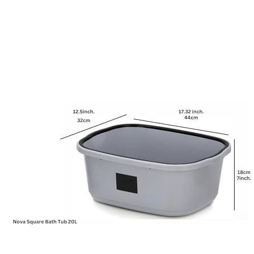 Image of Unbreakable Plastic Multipurpose Bath Tub 20 LTR Heavy Duty Washing Tub for Clothes Laundry Bathroom Kitchen Durable Plastic Water Storage Basin (Pack of 1, Multicolor)