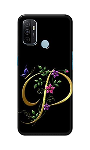 Image of Printed Hard Back Cover Case for Oppo A53 4G | Oppo A53S 4G | Oppo A32 | Oppo A33 2020 Back Cover (Alphabet P) -1803