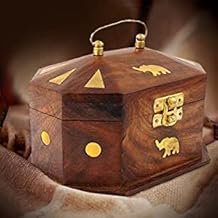 HusNain Art and Craft Wooden Octagonal Flower Design Jewellery Box | Jewel Organizer | Multipurpose Box for Women | Storage Box |Jewellery Case Organizer | Jewellery Storage organizer | Gift Item
