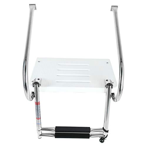 image for YaeMarine 2 Step Fiberglass Platform Ladders, Inboard Boat Ladder, Und