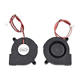 Oniissy 5015 Gebläseventilator, DC 12 V/24 V, Öllager, Zentrifugalkühlung für bürstenlose Turbo-Teile, Ersatz für HVAC-Teile, für dauerhaften Luftstrom, leiser Betrieb, Anti (12 V), 2 Stück