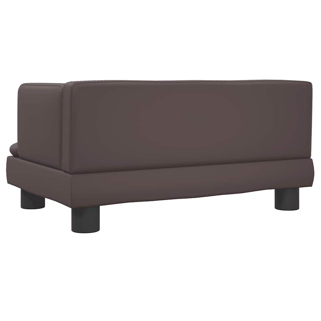 Hundebett Braun Kunstleder 60x40x30 cm mit Schaumstoffpolster, robustem Kiefernholzrahmen, rutschfestem Bezug, waschbar, ideal als Schlafplatz, Sofa, Körbchen für Haustiere, Welpen