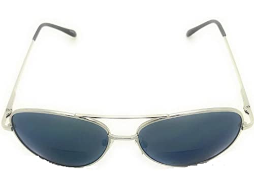 2 Pairs Bifocal Reading Sunglasses for Women or Men 100% UVA & UVB Aviator Mirrored Lens3