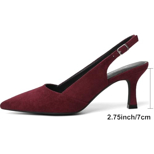 Image of Mostrin Kitten Heels for Women Slingback Pointed Closed Toe Heels Women's Pumps Shoes for Wedding, Party, Commuting
