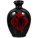 Zerodeko Ceramic Wine Bottles Chinese Wine Jar 1000ml Japanese Sake Liquors Bottle Traditional Wine Pot Jug Container for Beverage Water Drinks