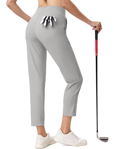 MAGCOMSEN Womens Golf Pants UPF 50+ High Waisted Stretch 7/8 Ankle Dress Work Casual Slack Summer Travel Pants 5 Pockets2