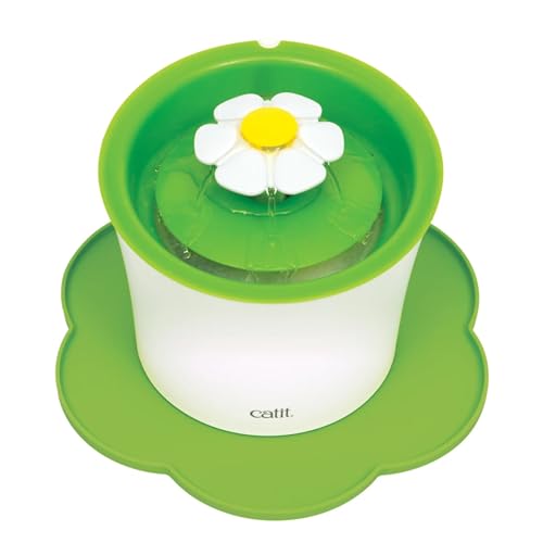 Catit Silikonmatte in Blumenform, wasserdichte Unterlage für Trinkbrunnen, 30cm, grün, 1 Stück (1er Pack)