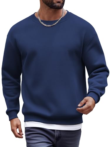 Sweat-shirt pour homme col rond en polaire COOFANDY pull hiver à manches longues