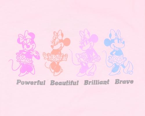 Disney Girls' Minnie Mouse Powerful Beautiful Brilliant Brave Kids Short Sleeve Crewneck T-Shirt4
