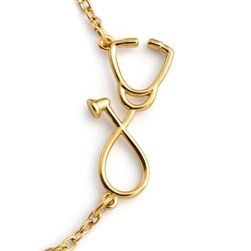 Stethoscope Bracelet 18k Gold | Stethoscope Nurse Jewelry, Gifts for Medical Professional, Medical Student Gift2