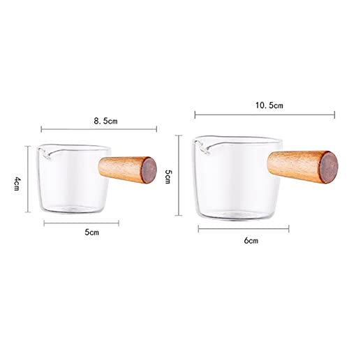 Benoon Glas Creamer Koffie Melk Saus Serving Pitcher, Creamer Dispenser Dikke Druppelvrije Glas Hout Handvat Stroop Saus… - Image 7