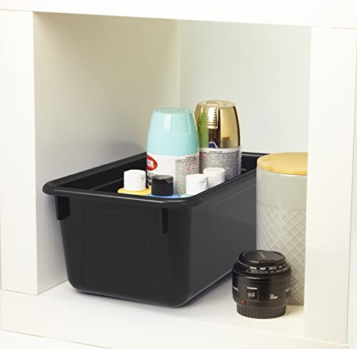 Image of Storex Small Cubby Bin, 7.8 x 12.2 x 5.1 Inches, Black, 5-Pack (62466E05C)