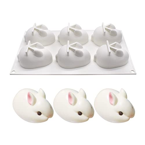 BrilliantDay 3D Hase Form Silikonform Backformen Kuchen Dekorieren von Werkzeugen für Backform, Mousse Chiffon Gebäck Kuchen, Pfanne, Keks, Süßigkeiten, EIS, Gelee, Schokoladenkuchen Cover