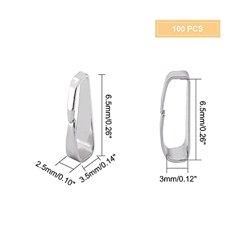 UNICRAFTALE 100pcs 2.5mm Wide Stainless Steel Snap On Bails Mental Pinch Clip Clasp Bail Hook Pendant Components for Bracelets Charm Jewelry Making Crafts - Image 4
