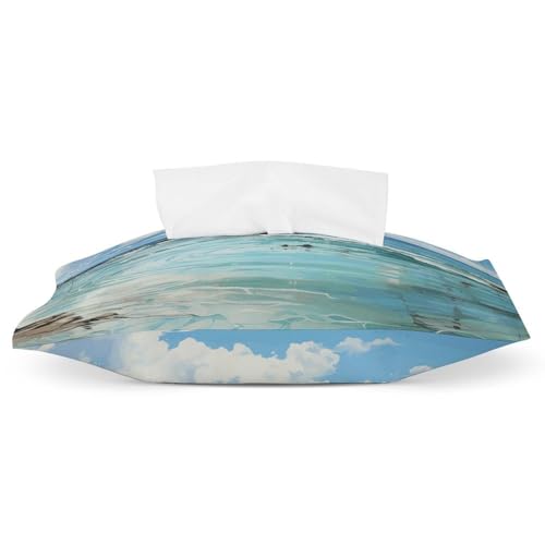 Étui boîte à mouchoirs imprimé tranquille cuir PU durable - 2