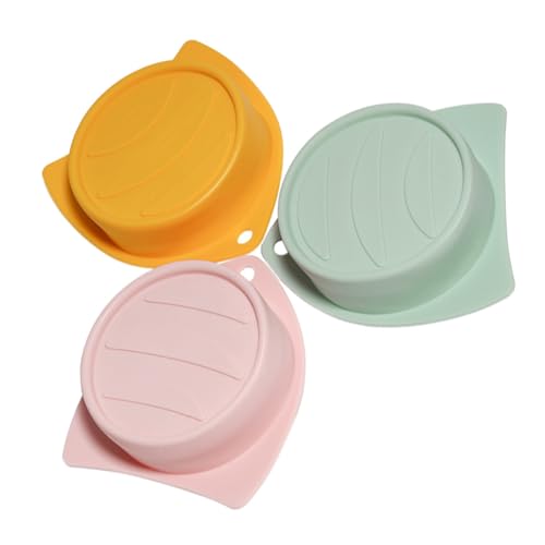 BRIGHTFUFU 3pcs Pet Can Covers Silicone Dog Cat Food Lid Reusable Storage Caps Pet Lid for Can Spill Stopper