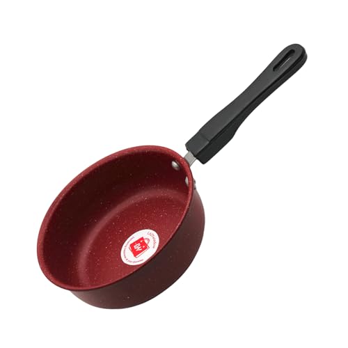 Image of LAZYwindow Nonstick Baby Sauce Pan /Fry Pan, 17cm, Maroon | Lightweight build ensures comfortable handling while cooking or pouring