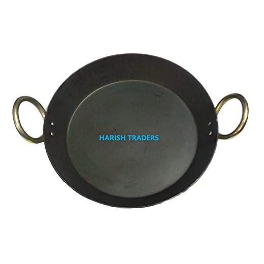 HARISH - Traditional Pure Iron Made - Flat Iron KADAI (Induction Compatible) / Fry PAN Original LOHA Iron / 10 INCH Diameter