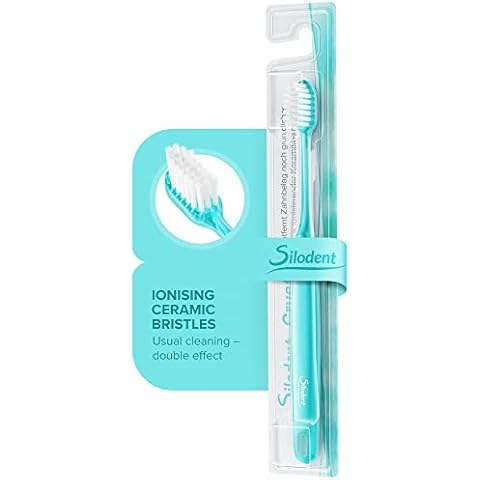 Silodent Crystal - Ceramic Toothbrush with Ionisation Effect - Toothbrush with Ceramic Bristles for Extra Smooth Teeth - Soft Toothbrush with Magnetic Effect - Brushes Twice as Good (Green) Cover